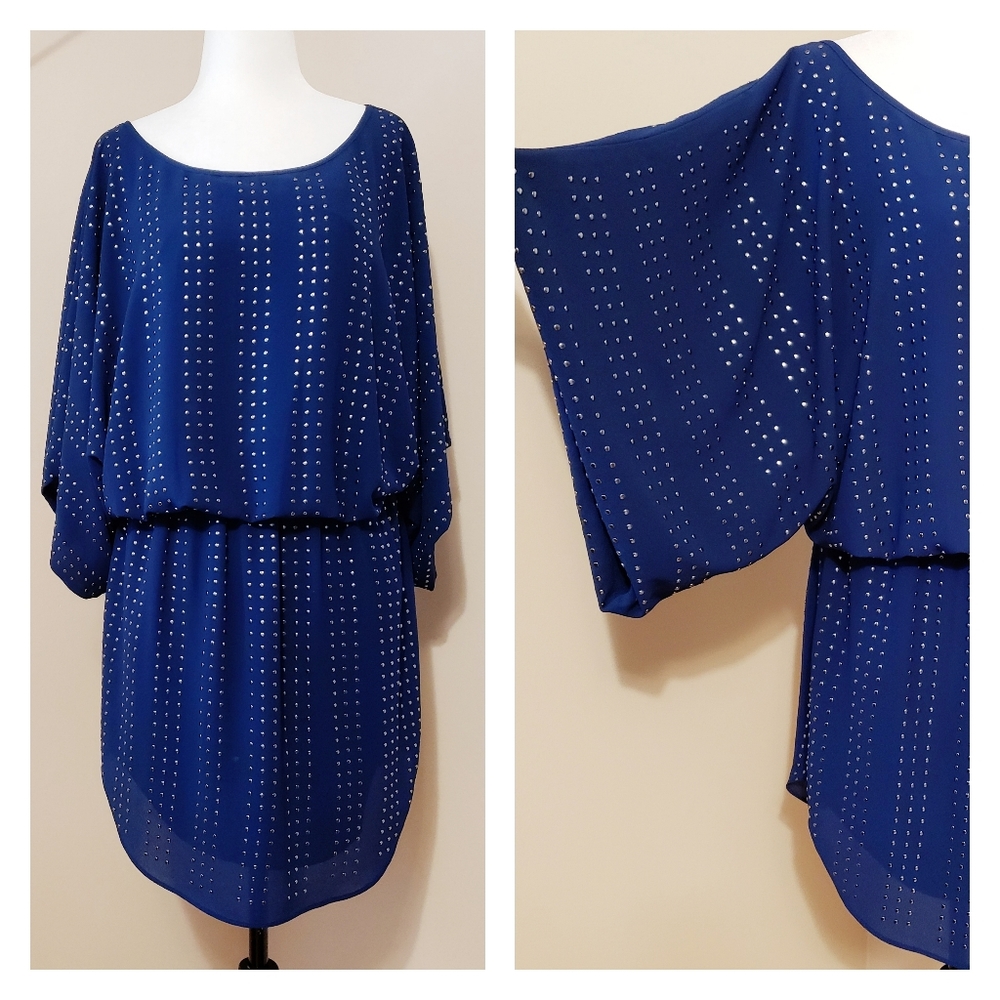 STUNNING DRAPING OVERSIZED DRESS studded